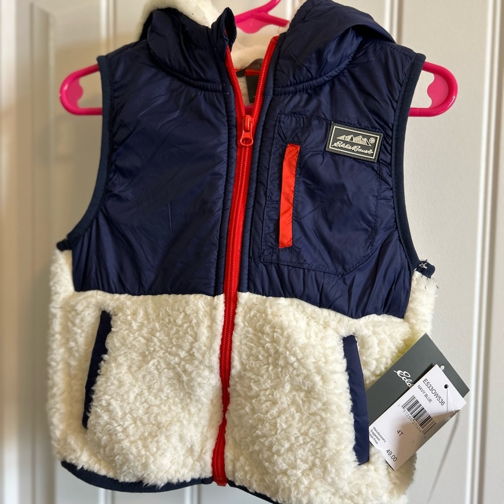 Eddie Bauer Faux Shearling Vest Unisex New Sz 2-4T